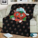 Stoner Strawberry Hitting Marijuana Joint Throw Blanket