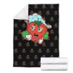Stoner Strawberry Hitting Marijuana Joint Throw Blanket