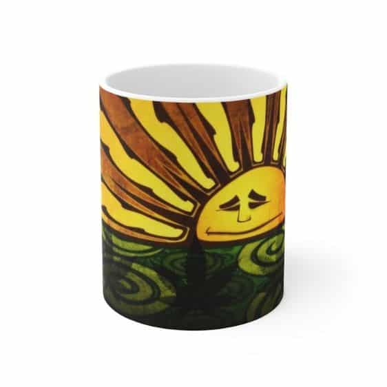 Stoner Sun Painting Artwork Unique 420 Weed Ceramic Mug