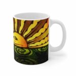 Stoner Sun Painting Artwork Unique 420 Weed Ceramic Mug