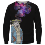 Storm Trooper Smoking Galaxy 420 Marijuana Crewneck Sweatshirt