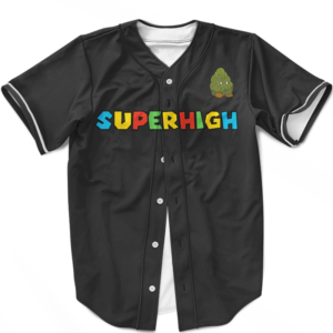 Super High Mario Parody Cute Bomb Weed Nug Dope Baseball Jersey