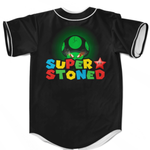 Super Stoned Mushroom Weed Marijuana Mario Baseball Jersey