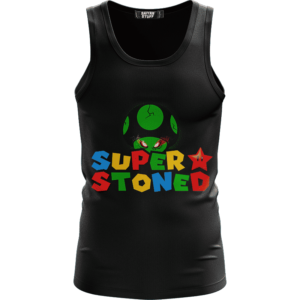 Super Stoned Mushroom Weed Marijuana Mario Black Tank Top