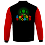 Super Stoned Mushroom Weed Marijuana Mario Cool Bomber Jacket - BACK