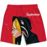 Supreme Billie Eilish Smoking Joint 420 Marijuana Beach Shorts