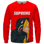 Supreme Billie Eilish Smoking a Joint 420 Marijuana Sweatshirt
