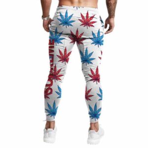 Supreme Themed Marijuana Leaves Pattern Stylish Jogger Pants