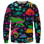 The Adventures of Rick and Morty Monsters Trippy Marijuana Sweatshirt