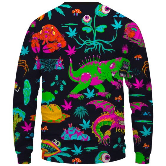 The Adventures of Rick and Morty Monsters Trippy Marijuana Hoodie Sweatshirt