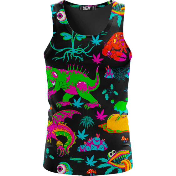 The Adventures of Rick and Morty Monsters Trippy Marijuana Tank Top