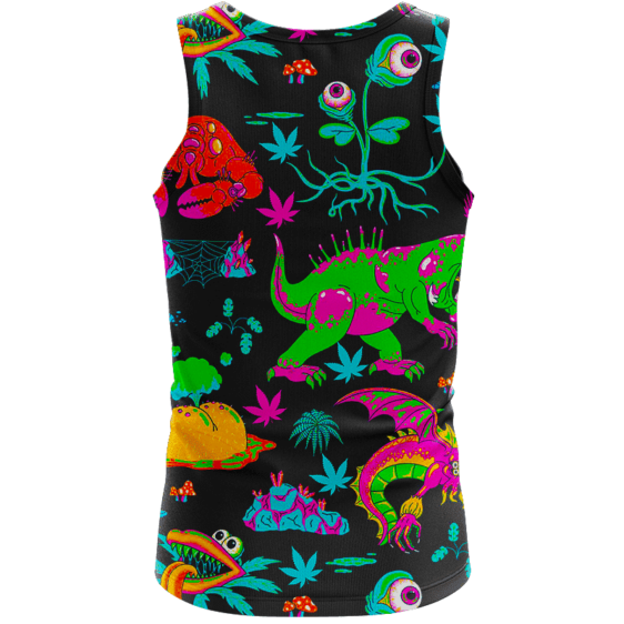 The Adventures of Rick and Morty Monsters Trippy Marijuana Tank Top Back