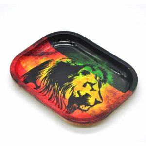 The King Lion Rasta Colors Marijuana Rolling Tray
