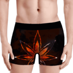 Tie Dye Marijuana Leaf Fire Effect 420 Marijuana Men's Underwear