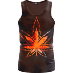 Tie Dye Marijuana Leaf Fire Effect 420 Marijuana Tank Top