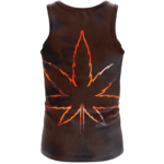 Tie Dye Marijuana Leaf Fire Effect 420 Marijuana Tank Top Back