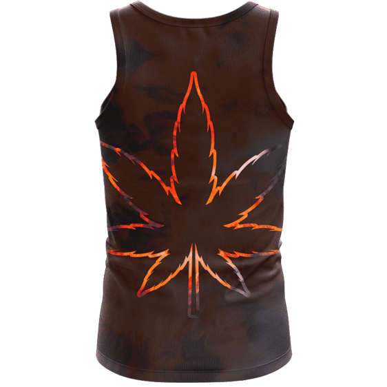 Tie Dye Marijuana Leaf Fire Effect 420 Marijuana Tank Top Back