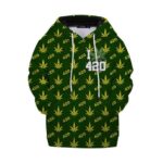 Trippy 420 Eye Marijuana Leaves Pattern Stylish Kids Hoodie