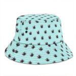 Trippy 420 Marijuana Leaf Pattern Light Blue Bucket Hat