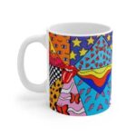 Trippy 420 Rolling Stones Logo Art Dope Ceramic Mug