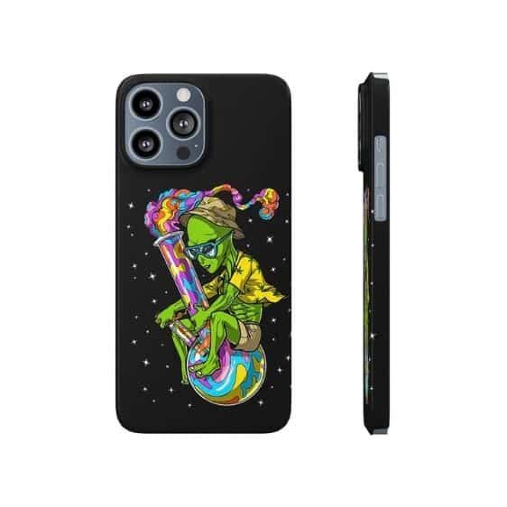 Trippy Alien Stoner Riding Bong Cool iPhone 13 Fitted Case