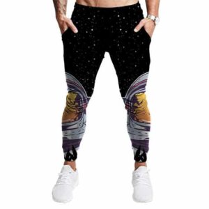 Trippy Astronaut Galaxy Themed 420 Marijuana Jogger Pants