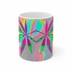 Trippy Bob Marley Marijuana Leaf Art Ceramic Coffee Mug