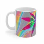 Trippy Bob Marley Marijuana Leaf Art Ceramic Coffee Mug
