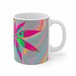Trippy Bob Marley Marijuana Leaf Art Ceramic Coffee Mug