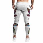 Trippy Cartoon Inside Marijuana Leaf Art White Jogger Pants