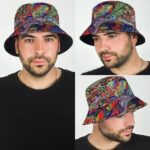 Trippy Colorful Abstract Doodle Art Cool 420 Weed Bucket Hat