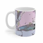 Trippy Cute Unicorn Rainbow Marijuana Art Ceramic Mug
