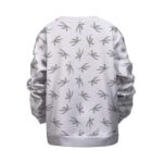 Trippy Doughnut Eyeball Weed Pattern White Kids Sweatshirt