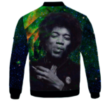 Trippy Galaxy Jimi Hendrix Smoking Joint 420 Bomber Jacket Back