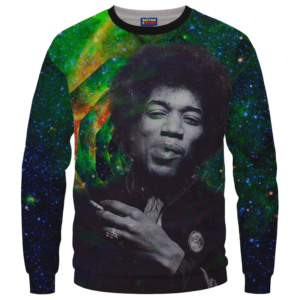 Trippy Galaxy Jimi Hendrix Smoking Joint 420 Crewneck Sweatshirt