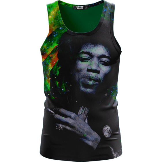Trippy Galaxy Jimi Hendrix Smoking Joint 420 Marijuana Tank Top