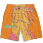 Trippy Guy Smoking Weed Flat Color Art 420 Kush Beach Shorts