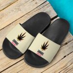 Trippy Marijuana Leaf Natural Product 420 Dope Slide Slippers