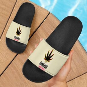 Trippy Marijuana Leaf Natural Product 420 Dope Slide Slippers