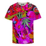Trippy Neko Japanese Cat Art Weed 420 Marijuana T-shirt