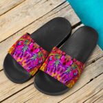 Trippy Neko Japanese Cat Art Marijuana Dope Slide Footwear