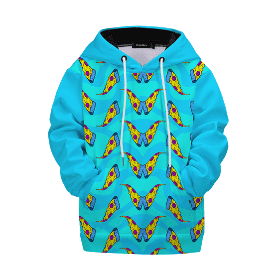Trippy Pizza Weed Toppings Pattern Unique 420 Kids Hoodie