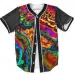 Trippy Psychedelic Classic Style Art Marijuana 420 Baseball Jersey