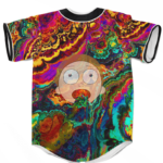 Trippy Psychedelic Morty Weed Art Marijuana 420 Baseball Jersey