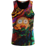 Trippy Psychedelic Morty Weed Art Marijuana 420 Tank Top