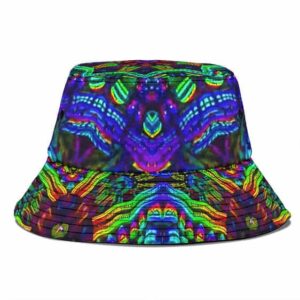 Trippy Rasta Colors Artwork Dope 420 Weed Bucket Hat