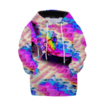 Trippy Rick Sanchez Rainbow Art Awesome 420 Kids Hoodie