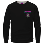 Trippy Skull Art High Vibes 420 Marijuana Crewneck Sweatshirt