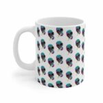 Trippy Skull Smoking Weed Joint Pattern Badass Coffee Mug