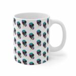 Trippy Skull Smoking Weed Joint Pattern Badass Coffee Mug